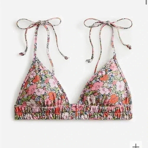 New with tags J crew Tie-shoulder ruched top in Liberty® Meadow Song fabric - Picture 1 of 5